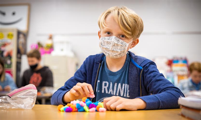Students make pyramids out of various materials